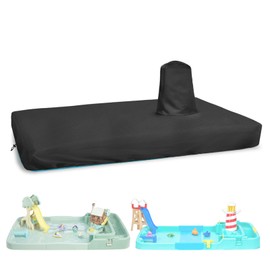 Exokugo Water Table Cover for Kids,Heavy Duty Waterproof UV-Resistant,Fits Little Tikes Splash Pad & Splash Beach Water Tables,Black