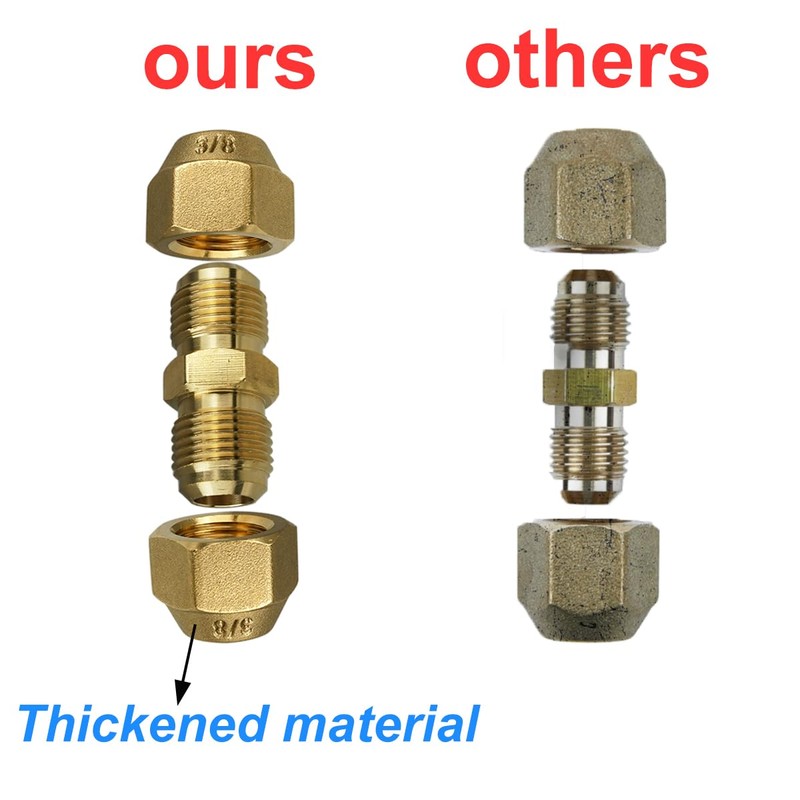 2Pieces Copper Pipe Extension Joint Connectors for Air Conditioning Pipe