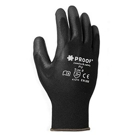 Screws City Black Work Protective PU Coated Safety Work Gloves for Builders Gardening Construction Diy Size: XL / 10 (Pack of 10)