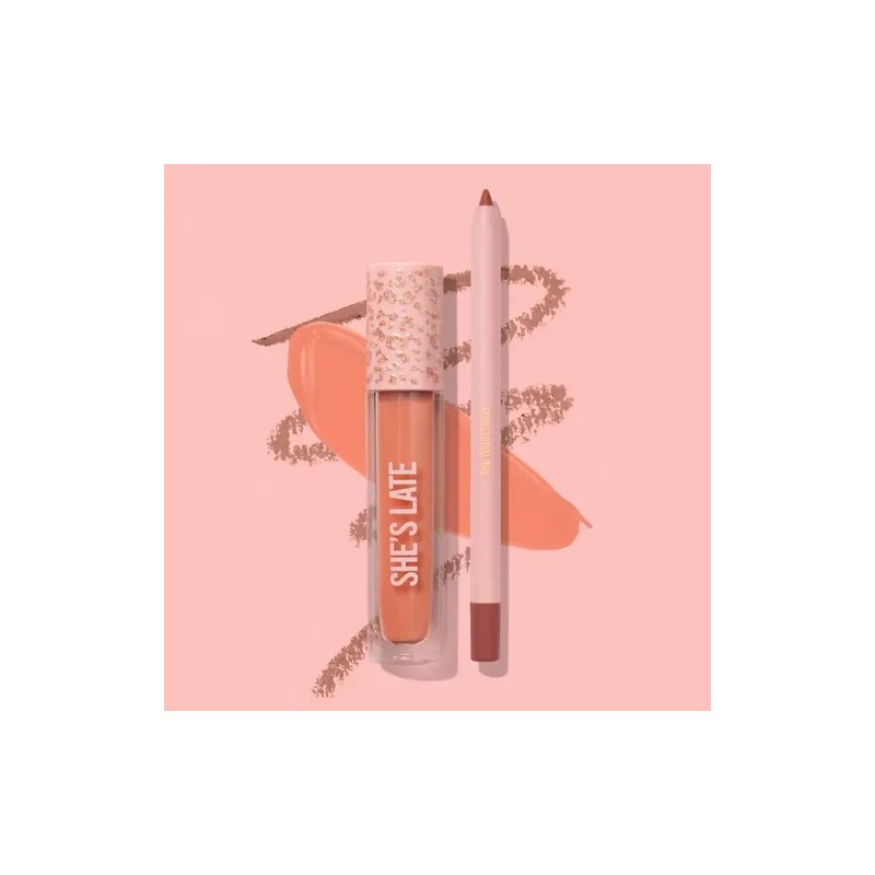 Kit Labial Mate Beauty Creations Availabilippy + Delineador Color She´s
