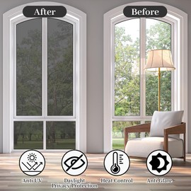 Niviy One Way Mirror Window Film Window Tint for Home with Installation Tools, Sun UV Blocking Heat Control and Daytime Window Film See Out Not in for Home Office (Black-Silver, 23.6 x 118 inch)