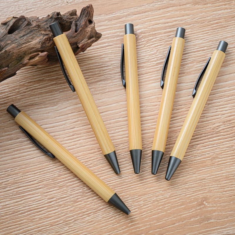 Gullor Natural Bamboo Retractable Ballpoint Pen, Sustainable Pens for Journaling