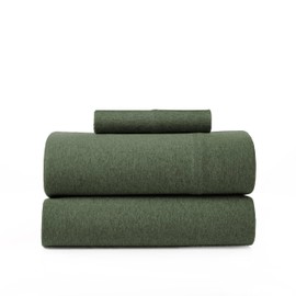 Road Trip America Jersey Sheets Twin Set - Cotton (3 Pieces) All Seasonal Deep Pockets Soft Cozy Knit Stretchy Bed Sheets - Hotel and Residential Quality (Green, Twin)