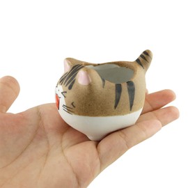 TAODAN Cat Succulent Planter Mini Ceramic Cute Kitten Shaped Cartoon Decoration Vase Flower Pots (Cute)