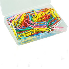 110 Pcs Coloured Paper Clips, Plastic-Coated Metal Paperclips Paper Clips Clamps with Box for Office School Stationery Document, Small Paper Clips(28mm, Assorted Color)