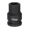 sourcing map 6-Point Impact Socket 3/4" Drive 19mm Metric 40Cr