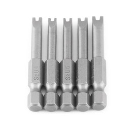 Fongmore 5 Pcs 1/4" Hex Shank Alloy Steel U Shape Magnatic Screwdriver Drill Bits Set Spanner Screwdriver Bits U4 U5 U6 U7 U8 50MM Length