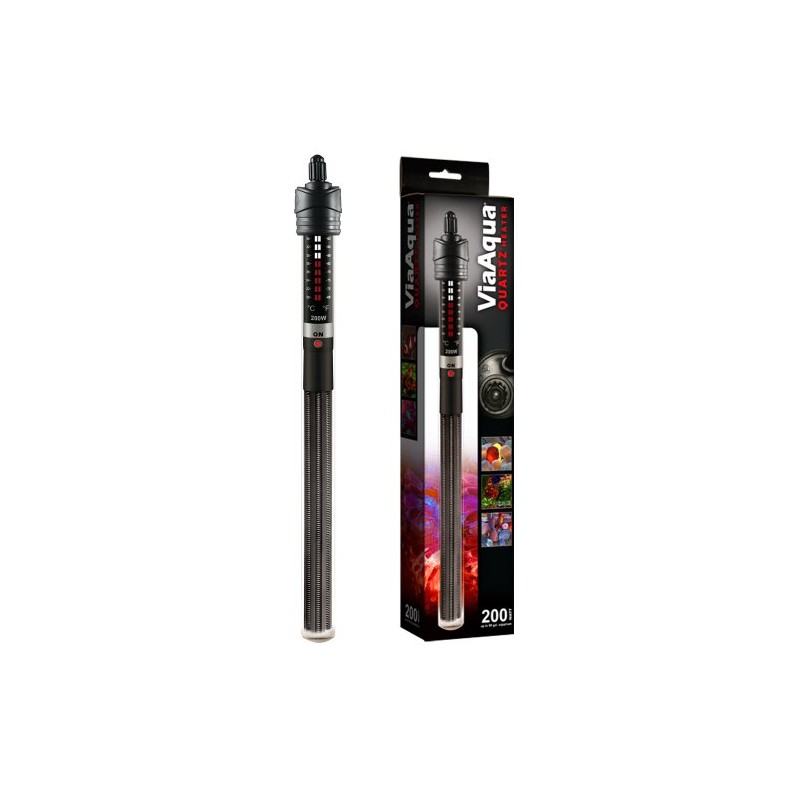 ViaAqua 200-Watt Quartz Glass Submersible Heater with Built-In Thermostat