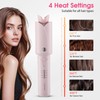 AraSyleon Cordless Curling Iron Automatic Hair Curler Rotating, Pink