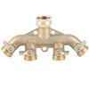 G3/4 Brass 4‑Way Garden Hose Splitter Ball Valve Hose Adapter