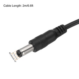 MECCANIXITY USB to DC Power Cable 3A 5V DC Power Cord 3.5mm x 1.35mm Jack Charging Plug Connector Cable Adapter for Fan Camera Phone Tablet Devices (6.6ft/2m, Black)