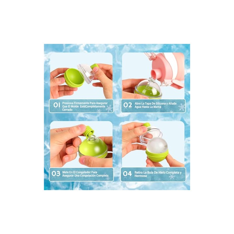 6PCS Moldes De Silicona Para Hielo, Moldes Esféricos Para Hielo
