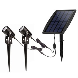 DLLT LED Solar Spot Lights Outdoor Landscape Spotlights, 2-in-1 Solar Powered Wall Lights-Low Voltage Outdoor Landscaping Light for Garden Yard Lawn Pathway Landscape Downlight, Warm White,Auto on/off