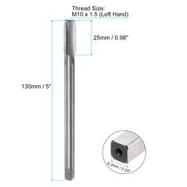 QUARKZMAN Metric Tap M10 x 1.5 H2 Left Thread 130 mm Extra Long Straight Flute Thread Cutting Machine Tap Thread Cutting Tool