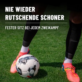SoPro Fußball Schienbeinschonerhalter - Stutzenhalter Fussball aus Silikon sorgt für stabilen Halt - Schienbeinschoner Halter Fussball für Herren, Damen & Kinder, rutschfest & abwaschbar