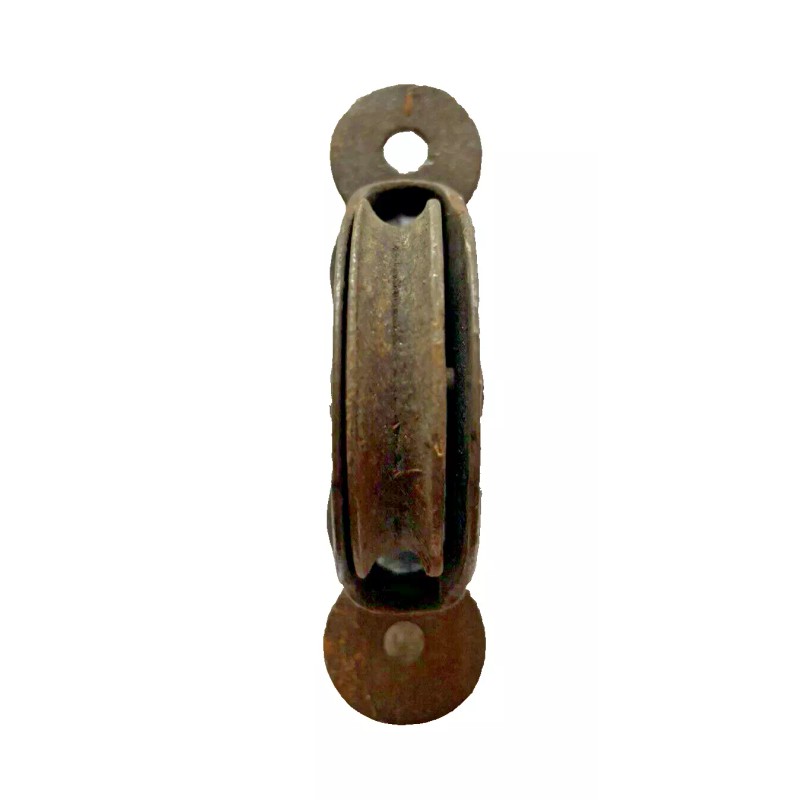Window Sash Pulley Victorian Cast Iron Base with Metal Wheels