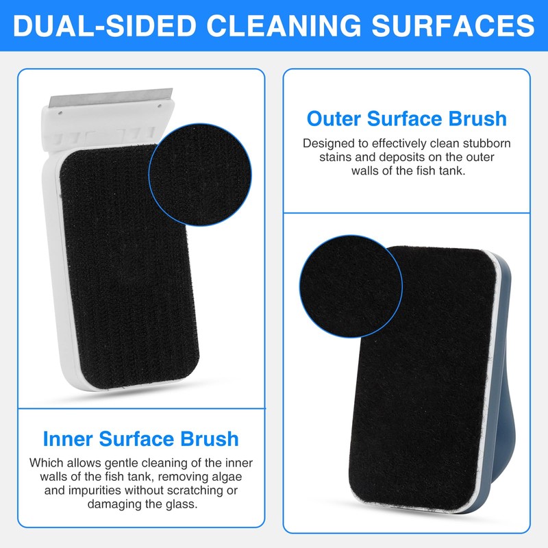 fishkeeper Aquarium Strong Magnetic Glass Cleaner Brush, Fish Tank Algae