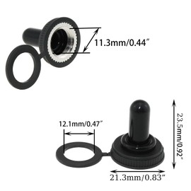DGZZI 12PCS Toggle Switch Cover Waterproof Rubber Sleeve Black Button Switch Waterproof Cap Fit Boat and Marine Equipment and Off Road Vehicle