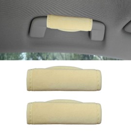 2PCS Car Grab Handle Cover, Soft Plush Car Grip Gloves Auto Inner Door Pull Handle Cover, Anti-Scratch Car Handle Protector Auto Interior Accessories for Most Vehicles (Beige)