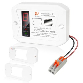 RV Carbon Monoxide and Propane Detectors, Zkmiles Camper LP/CO Gas Alarm, 12V DC, 85dB Alarm, Digital Display, Surface/Flush Mount, 5-Year Lifespan,White