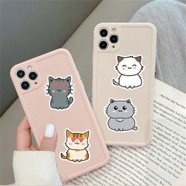 50pcs Cat Stickers, Cute Cat Waterproof Kawaii Stickers, Vinyl Stickers for Water Bottle, Laptop, Phone, Skateboard Stickers for KidsTeens Girls Adults (Loveliness)