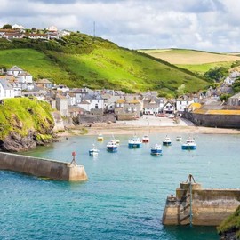 Noel Tatt Birthday/Blank Card - General Card for Men/Women - Boats on the Water at Port Isaac Cornwall - Eco-Friendly and Recyclable