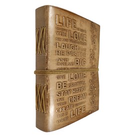 Purpledip Leather Journal (Tagebuch Notizbuch) "Life Mottos", handgeschöpftes Papier in Ledereinband (11999)