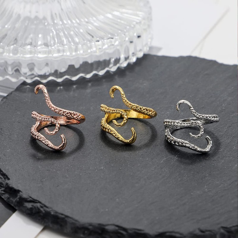 6 Pack Adjustable Knitting Loop Octopus-Shape Ring Knitting Rings Guide