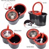 360° Spin Mop and Bucket w/wringer Set +2 Microfiber Refills