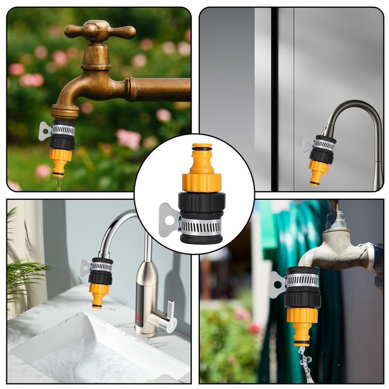 EujRcf Tap to Hose Connector, Detachable Hose Adapter, Universal Fit