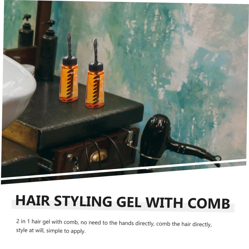 Healeved Men's Hair Gel Styling Gel Comb 2-in-1 Hair Gel