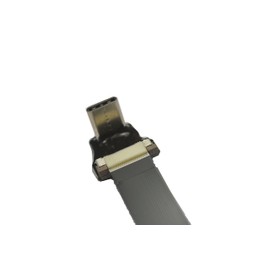 Permanent Short Black FFC USB C FPV Flat Slim Thin Ribbon FPC Cable USB Type-C 90 Degree to Standard USB A for sync and Charging (30CM)