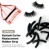 Jaasuee 60pcs Black Silicone Rubber Universal Eyelash Curler Replacement Refill