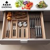 Enoking Knife Drawer Organizer Insert, In Drawer Knife Block, Acacia