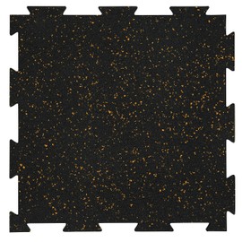 Genaflex Lite Rubber 8mm Interlocking Tiles for Gym Flooring, Exercise Equipment, Exercise Areas - 20" X 20" (Tan/Black, 1 Tile - 2.7 Sq. Ft.)