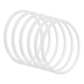 PATIKIL 2 Inch Round Dream Catcher Rings, 6 Pcs Metal Christmas Macrame Wreath Floral Ring Hoop for Home DIY Craft Wedding Wall Hanging Decorations, White