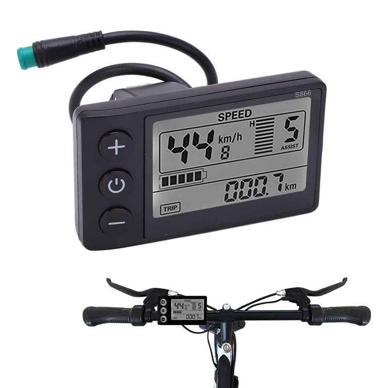 Talany Electric Bicycle LCD Screen Meter,Large Screen Durable Waterproof Connector