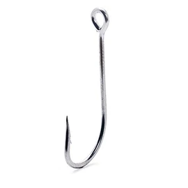 Mustad 34009 Classic O' Shaughnessy Stainless Steel Forged Large Ring Hook (100-Pack), 34009-SS-1-100, Size 1