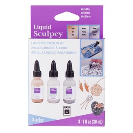 Polyform Sculpey Liquid Metallics 3/Pkg-Pearl, Silver, Gold