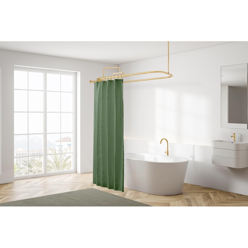 Utopia Alley Rustproof Wall Mounted Aluminum Hoop Shower Rod |