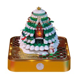 2025 Time Piece Calendar 3D Calendar 2025 With Lights Memo pad Art Pads Calendar 3D Art Calendar Paper Carving Gift House Sculpture Gift for School Home Office (Gold)