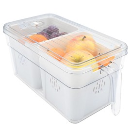Generisch Storage Containers for Fridge with Lid, Divided Snack Storage Box, Chronograph Hands and Handle Design, Reusable Picnic Box (Storage 2-in-1)