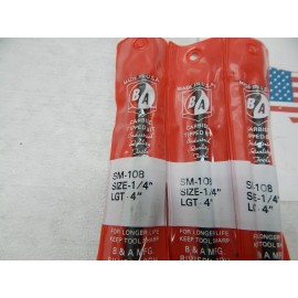 B&A Mfg 1/4 x 4 Masonry Drill Bit CARBIDE Tip Concrete B&A Mfg Florida 10 Pcs USAmade
