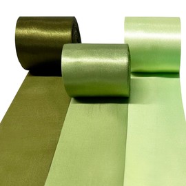 60M Ombre Sage Green Satin Ribbon 50mm Wide Gradient Dusty Green Fabric Ribbons Large Silk Satin Hanging Streamer Garland for Gift Wrapping Crafts DIY Sewing Hair Bow Birthday Wedding Party Backdrop