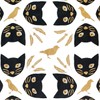 Gift Wrap - Meow Meow - White/Black/Metallic Black