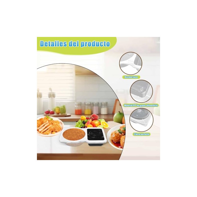 Uibolos 20pcs Snack Container,Contenedores para Snacks Reutilizables,Double Compartment Snack Containers