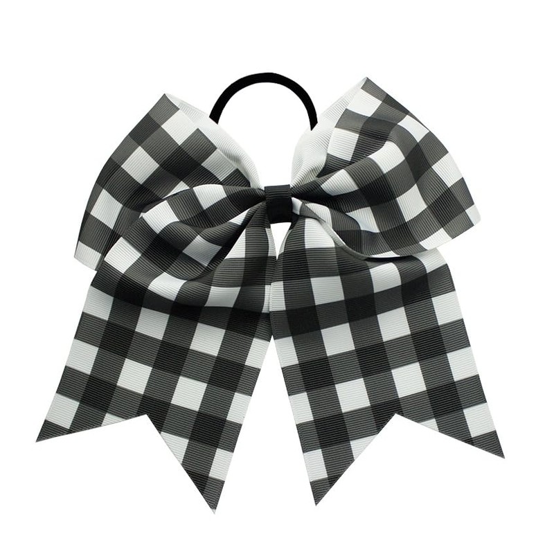 Checkered Plaid Cheer Bow Buffalo Plaid Ponytail Holder Plaid Cheerleading