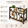 Rattan-Look Bathroom Counter Organizer, Countertop Shelf for Bathroom Decor
