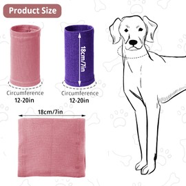 Dog Snood Neck Soft Dog Hoodie Breathable Dog Head Wrap Ear Cover Warmer Earmuffs for Noise Grooming Anxiety Calming M(Neck circumference12-20in) (Pink & Purple)