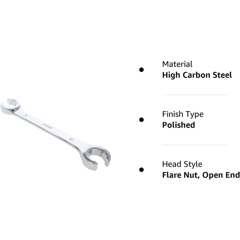 Auniwaig 16mm x 18mm Flare Nut Wrench 0.63 x 0.71
